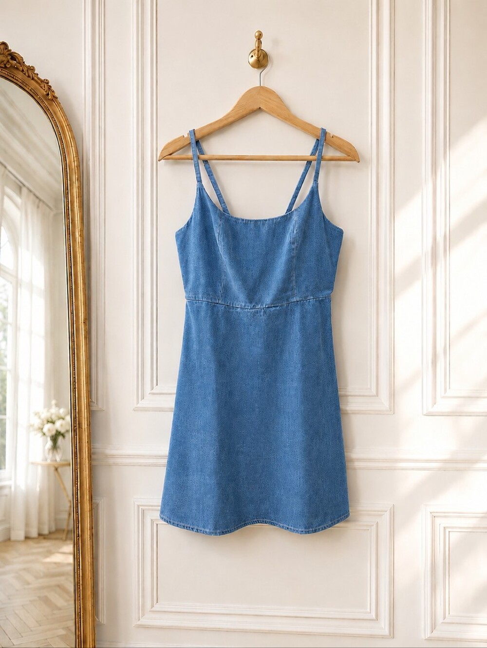 Old Navy 100% Cotton Denim Sundress | Adjustable Straps | Pockets | Size M - Picture 5 of 8